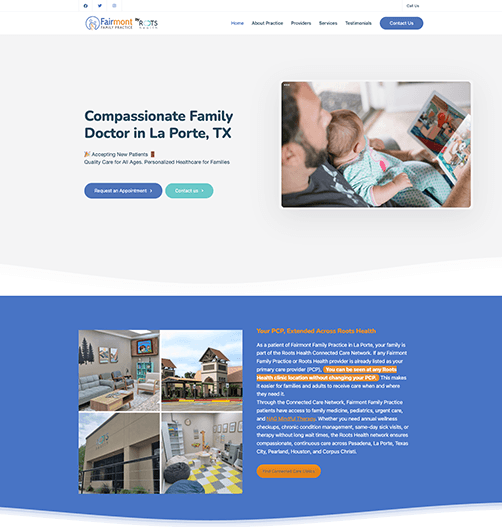 Custom healthcare website design for Houston healthcare organizations, featuring responsive medical websites with online appointment scheduling, patient portals, telehealth services, and mobile-friendly experiences.
