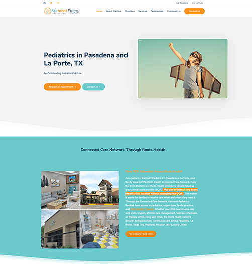 Custom healthcare website design for Houston healthcare organizations, featuring responsive medical websites with online appointment scheduling, patient portals, telehealth services, and mobile-friendly experiences.