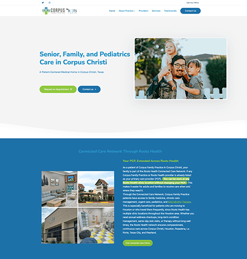 Healthcare website design featuring responsive medical websites with online appointment scheduling, patient portals, telehealth services, and mobile-friendly experiences for clinics and healthcare organizations.